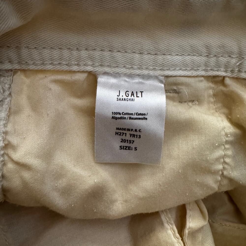 J Galt Cargo Pants Womens Small Cream Cotton Wide Leg Y2K Gorpcore Utility Tall - Picture 5 of 16